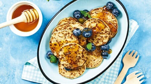 Hot cakes integrales Desayunos A Base de Plantas Saludables
